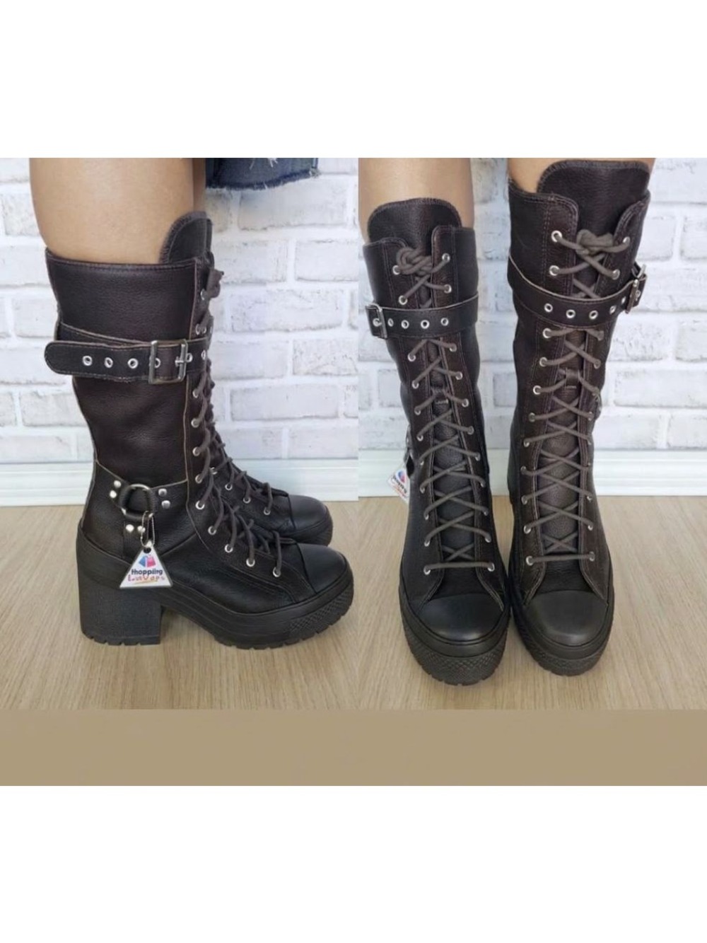 ⭐Chuck 70 De Luxe Heel XXHi Platform Buckles Heels Sz 5 Mens Boots Brown A15659C
